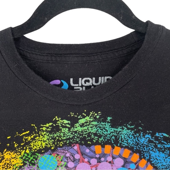 Liquid Blue Jimi Hendrix MultiColor "Trippy" Portrait Grapic Black Tee - Sz L - Picture 4 of 11